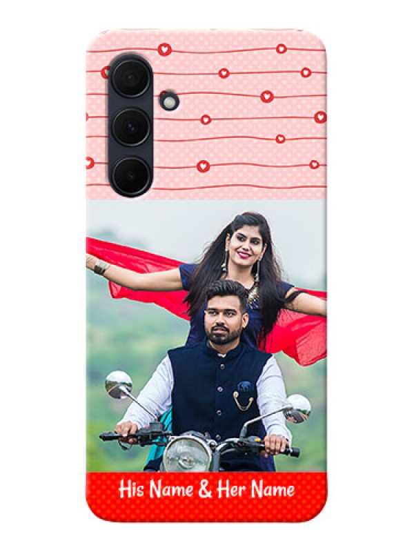 Custom Galaxy A35 5G Custom Phone Cases: Red Pattern Case Design