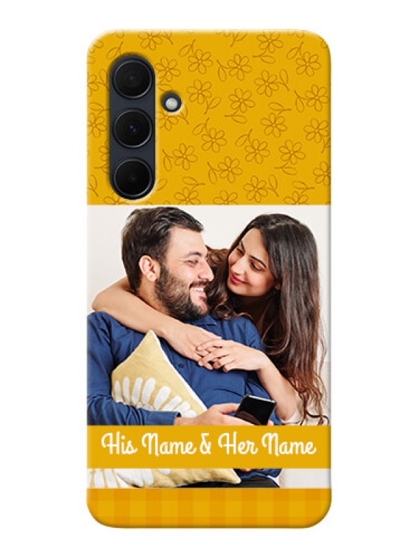 Custom Galaxy A35 5G mobile phone covers: Yellow Floral Design