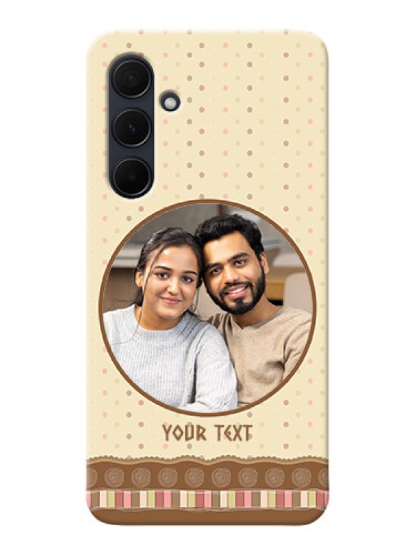 Custom Galaxy A35 5G Mobile Cases: Brown Dotted Mobile Case Design