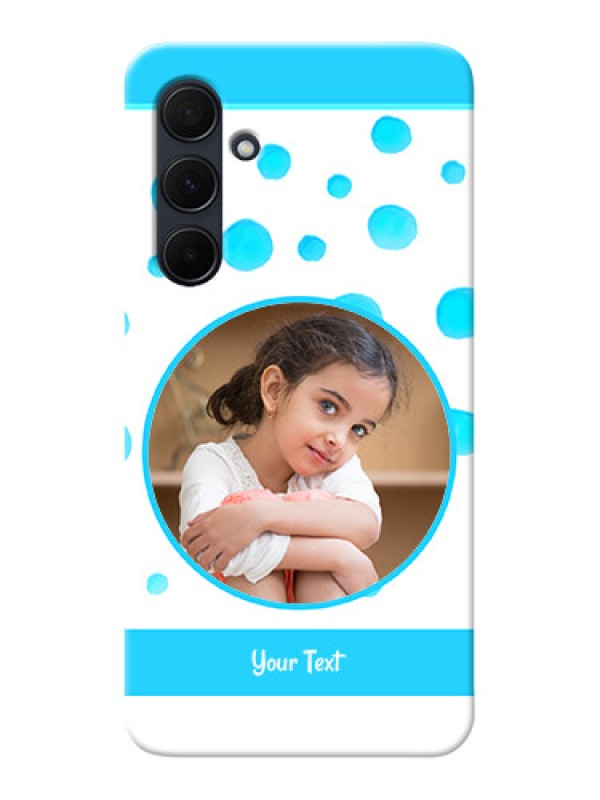Custom Galaxy A35 5G Custom Phone Covers: Blue Bubbles Pattern Design