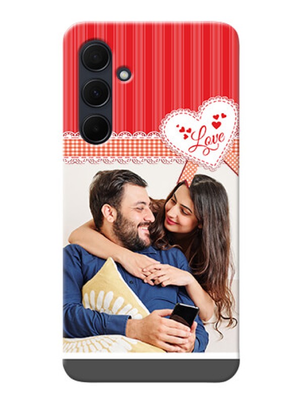 Custom Galaxy A35 5G phone cases online: Red Love Pattern Design