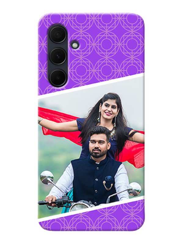 Custom Galaxy A35 5G mobile back covers online: violet Pattern Design