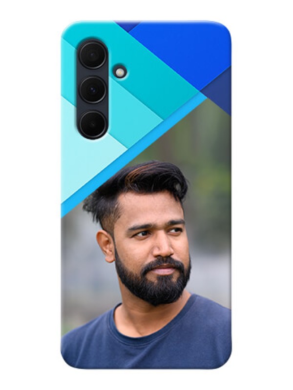 Custom Galaxy A35 5G Phone Cases Online: Blue Abstract Cover Design