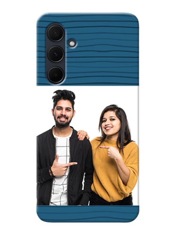 Custom Galaxy A35 5G Custom Phone Cases: Blue Pattern Cover Design