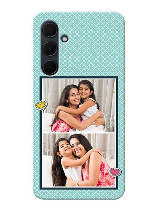 Custom Galaxy A35 5G Custom Phone Cases: 2 Image Holder with Pattern Design