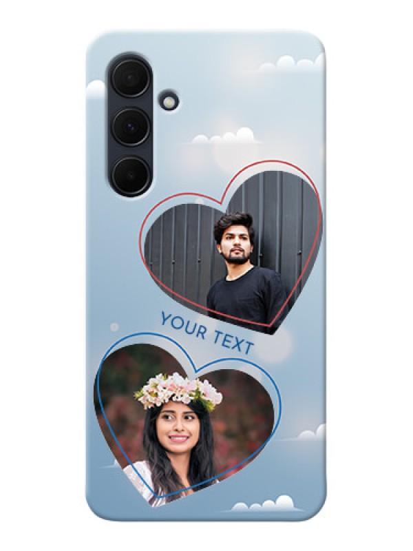 Custom Galaxy A35 5G Phone Cases: Blue Color Couple Design