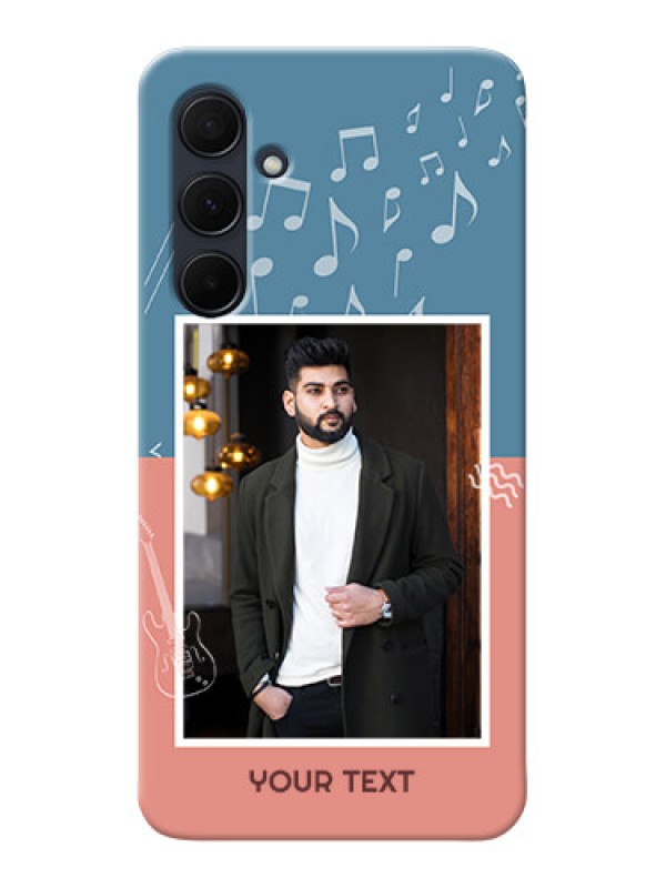 Custom Galaxy A35 5G Phone Back Covers with Color Musical Note Design