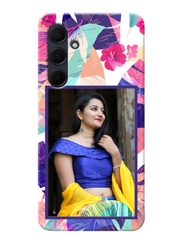 Custom Galaxy A35 5G Personalised Phone Cases: Abstract Floral Design