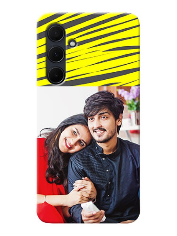 Custom Galaxy A35 5G Personalised mobile covers: Yellow Abstract Design