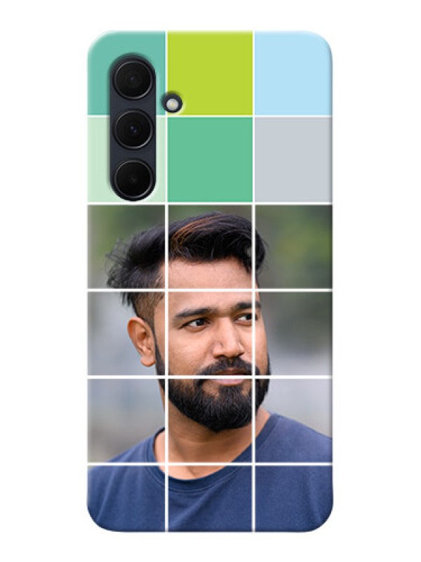 Custom Galaxy A35 5G personalised phone covers with white box pattern