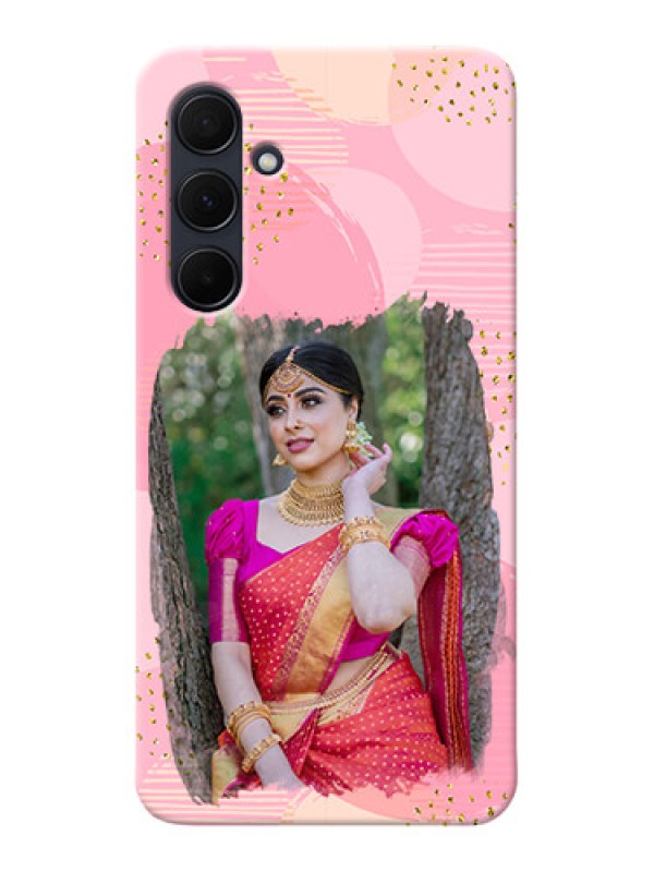 Custom Galaxy A35 5G Phone Covers for Girls: Gold Glitter Splash Design