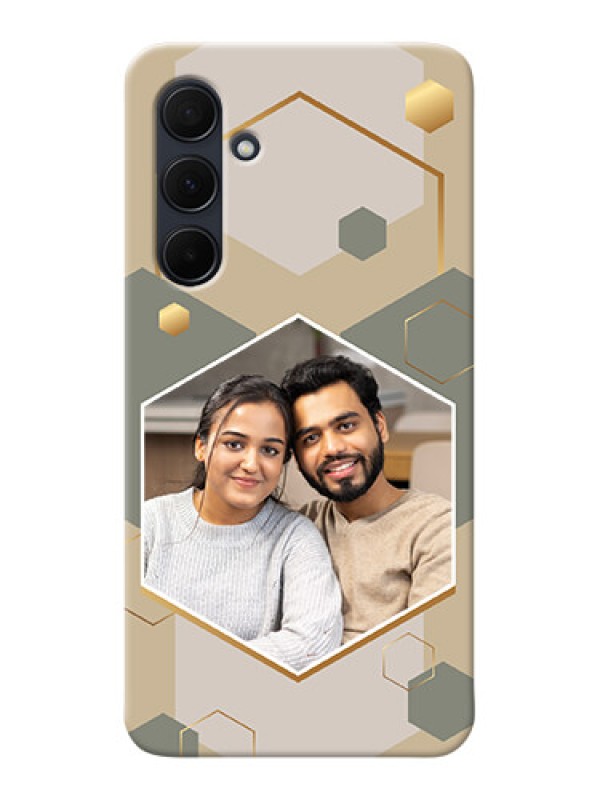 Custom Galaxy A35 5G Photo Printing on Case with Stylish Hexagon Pattern Design