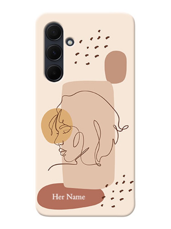 Custom Galaxy A35 5G Photo Printing on Case with Calm Woman line art Design