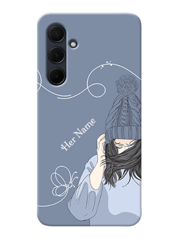 Custom Galaxy A35 5G Custom Mobile Case with Girl in winter outfit Design
