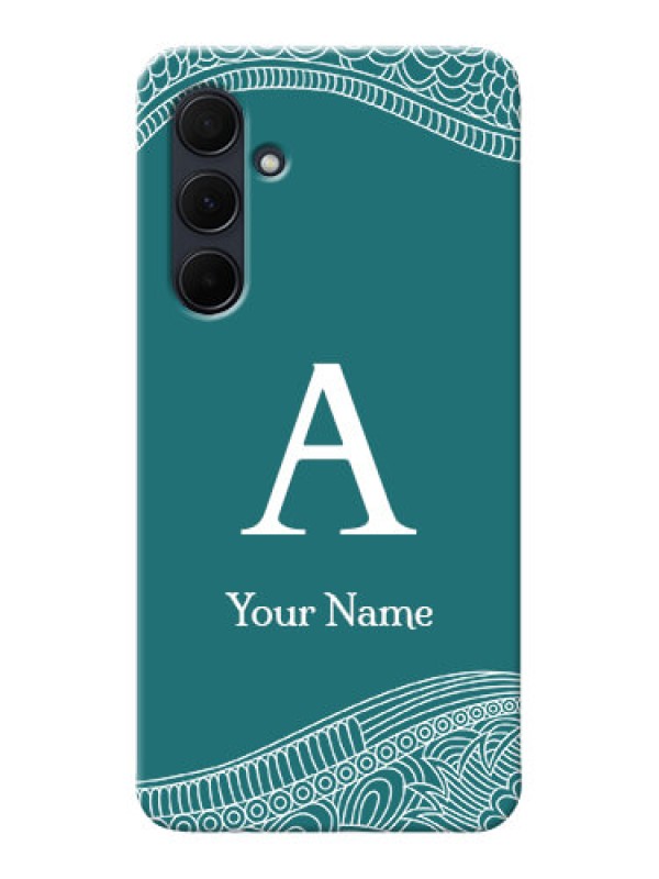 Custom Galaxy A35 5G Personalized Phone Case with line art pattern with custom name Design