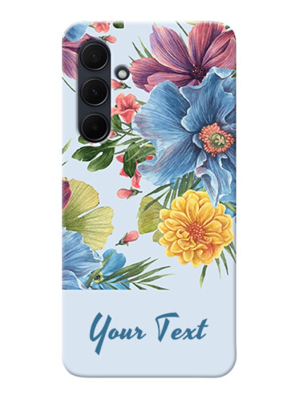 Custom Galaxy A35 5G Custom Mobile Case with Stunning Watercolored Flowers Painting Design