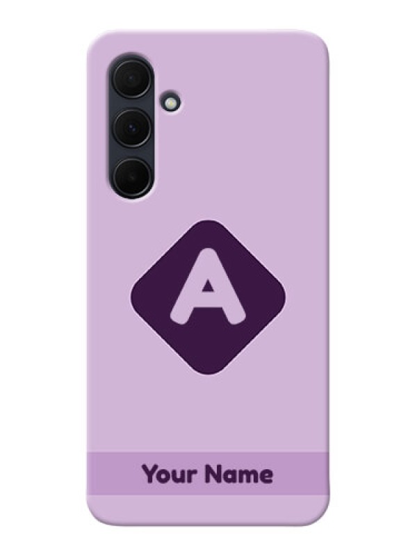 Custom Galaxy A35 5G Custom Mobile Case with Custom Letter in curved badge Design