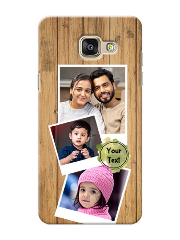 Custom Samsung Galaxy A5 (2016) 3 image holder with wooden texture  Design