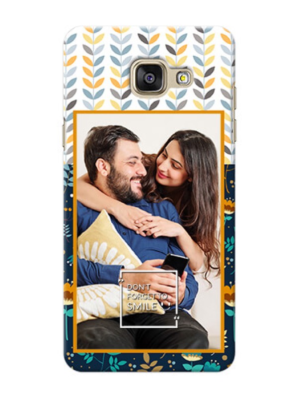 Custom Samsung Galaxy A5 (2016) seamless and floral pattern design with smile quote Design