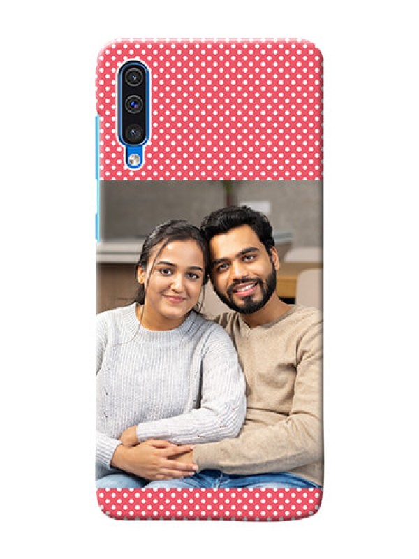 Custom Galaxy A50 Custom Mobile Case with White Dotted Design