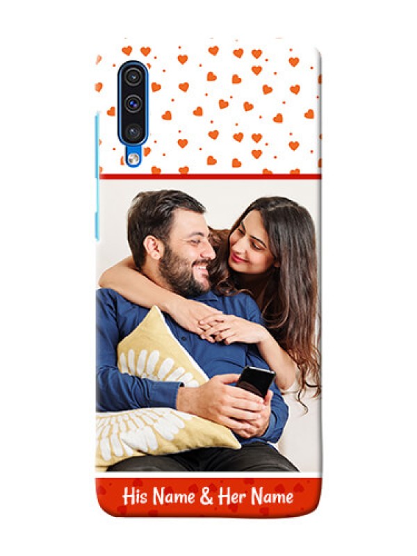 Custom Galaxy A50 Phone Back Covers: Orange Love Symbol Design