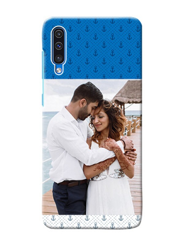 Custom Galaxy A50 Mobile Phone Covers: Blue Anchors Design
