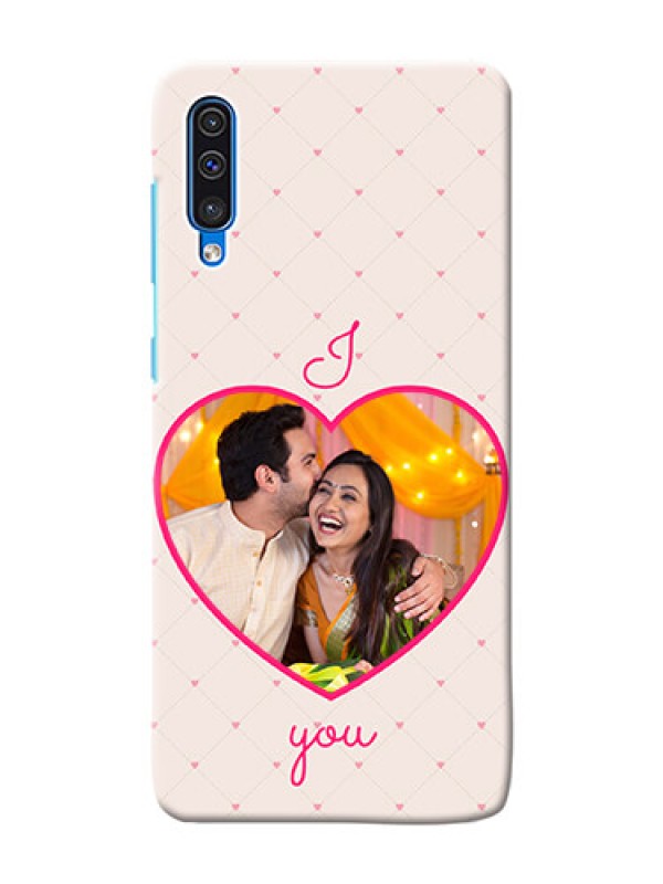 Custom Galaxy A50 Personalized Mobile Covers: Heart Shape Design