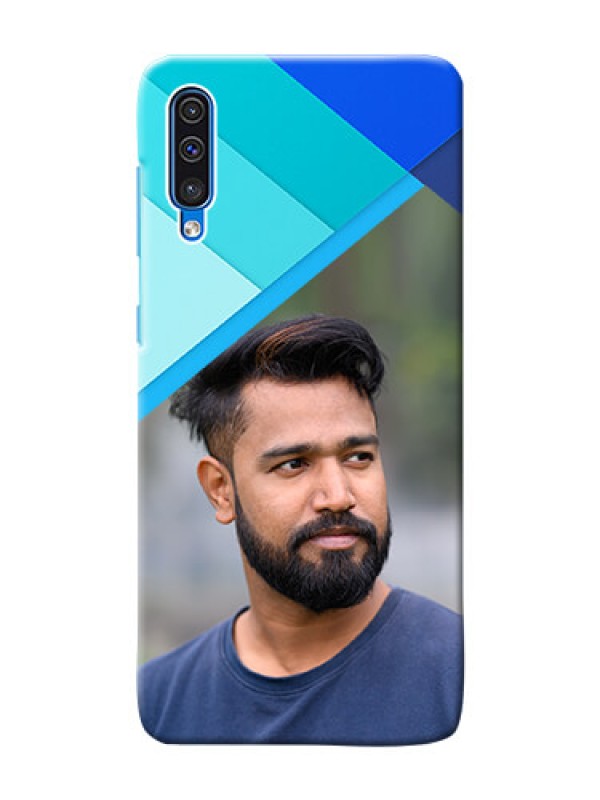 Custom Galaxy A50 Phone Cases Online: Blue Abstract Cover Design