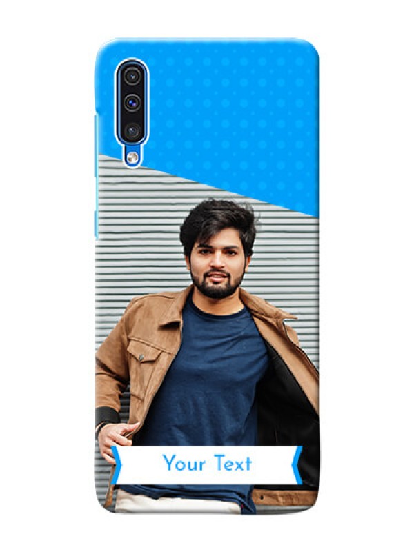 Custom Galaxy A50 Personalized Mobile Covers: Simple Blue Color Design