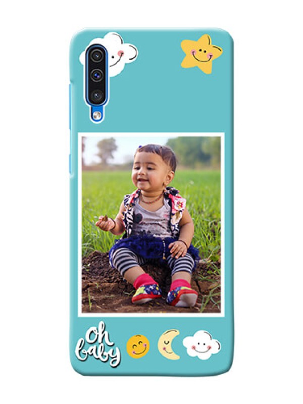 Custom Galaxy A50 Personalised Phone Cases: Smiley Kids Stars Design