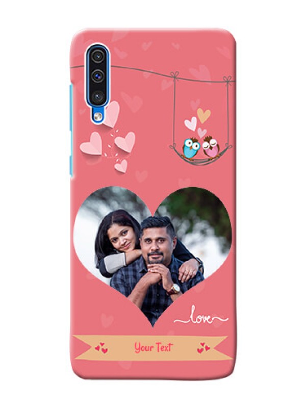 Custom Galaxy A50 custom phone covers: Peach Color Love Design 