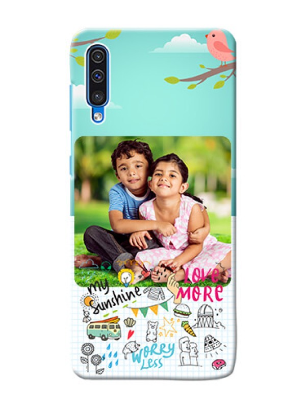 Custom Galaxy A50 phone cases online: Doodle love Design