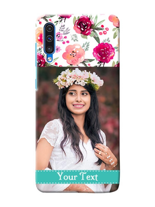 Custom Galaxy A50 Personalized Mobile Cases: Watercolor Floral Design