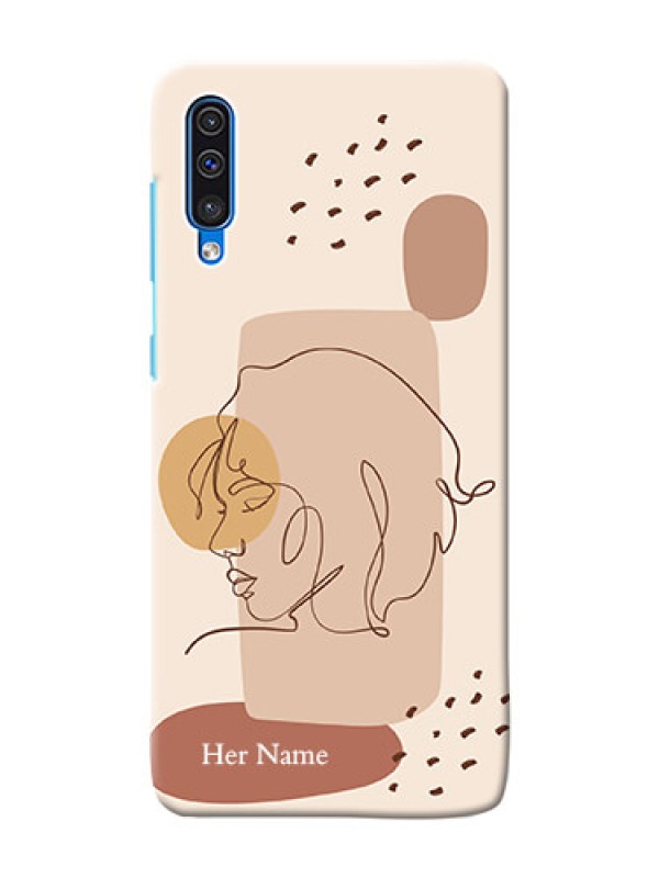 Custom Galaxy A50 Custom Phone Covers: Calm Woman line art Design