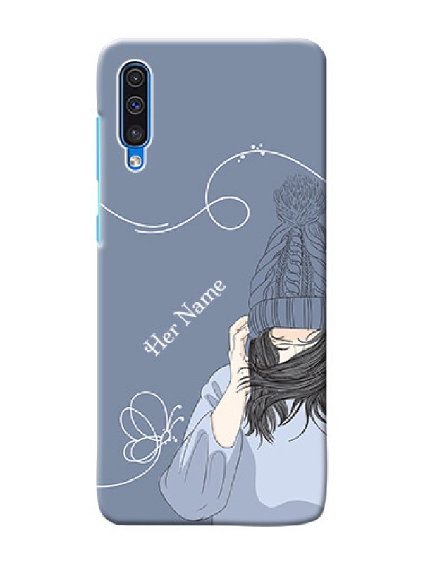 Custom Galaxy A50 Custom Mobile Case with Girl in winter outfit Design