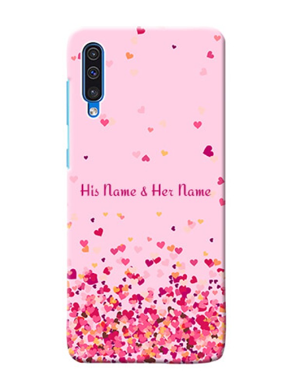 Custom Galaxy A50 Phone Back Covers: Floating Hearts Design