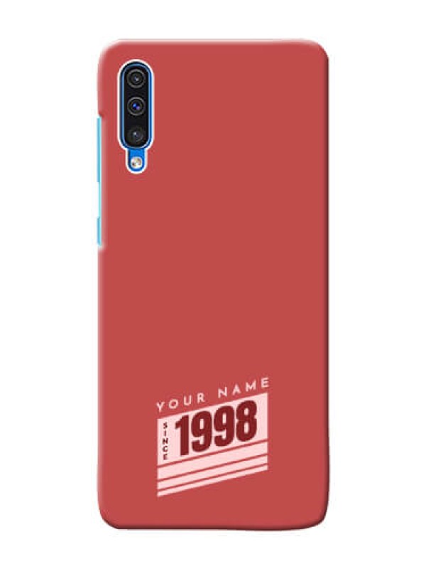 Custom Galaxy A50 Phone Back Covers: Red custom year of birth Design