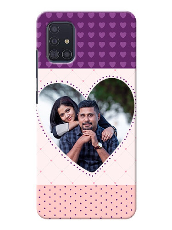 Custom Galaxy A51 Mobile Back Covers: Violet Love Dots Design