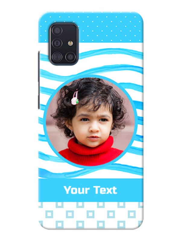 Custom Galaxy A51 phone back covers: Simple Blue Case Design