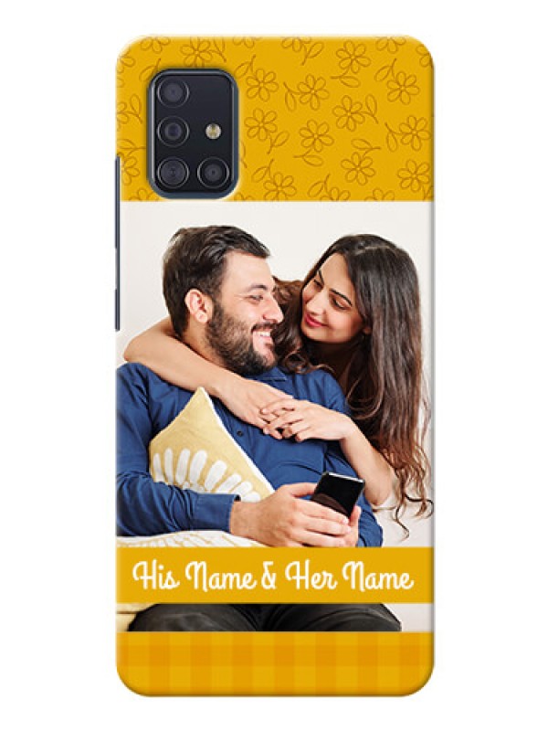 Custom Galaxy A51 mobile phone covers: Yellow Floral Design