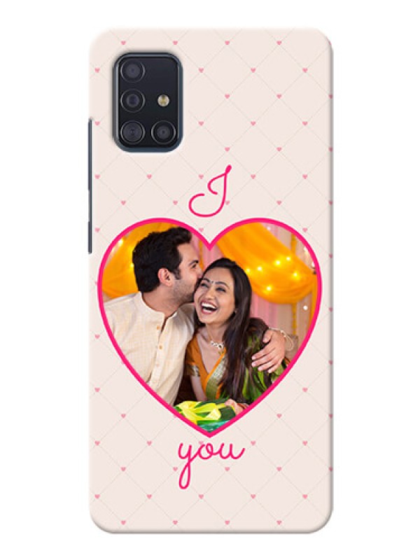 Custom Galaxy A51 Personalized Mobile Covers: Heart Shape Design
