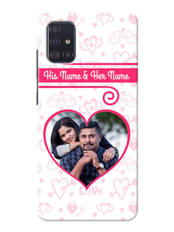 Custom Galaxy A51 Personalized Phone Cases: Heart Shape Love Design