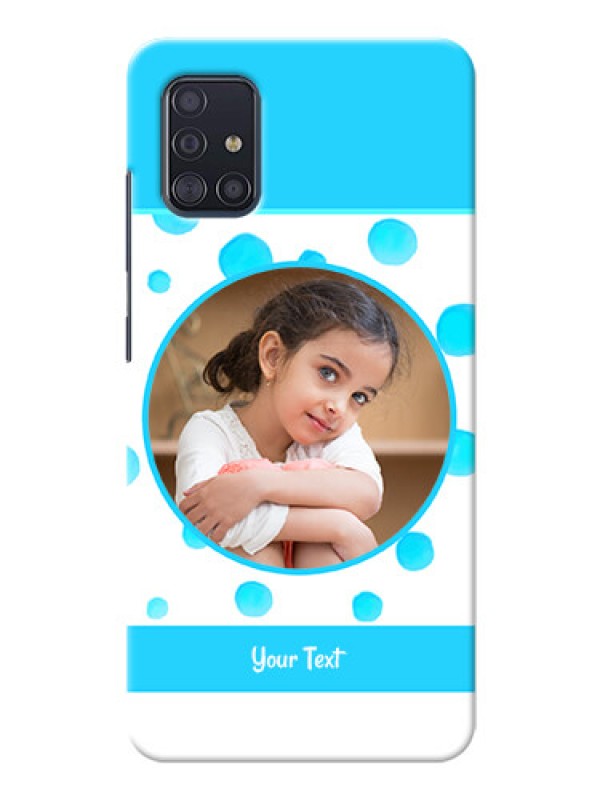 Custom Galaxy A51 Custom Phone Covers: Blue Bubbles Pattern Design