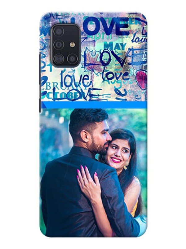 Custom Galaxy A51 Mobile Covers Online: Colorful Love Design