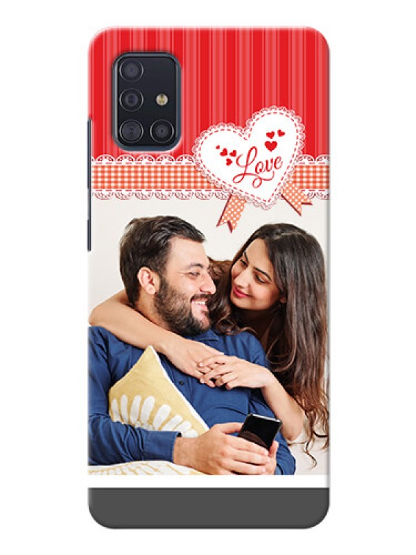 Custom Galaxy A51 phone cases online: Red Love Pattern Design
