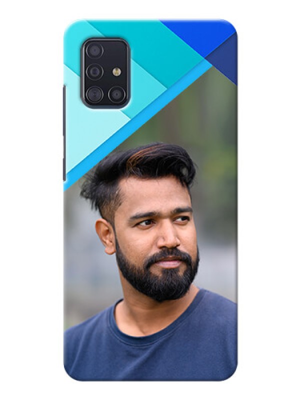 Custom Galaxy A51 Phone Cases Online: Blue Abstract Cover Design