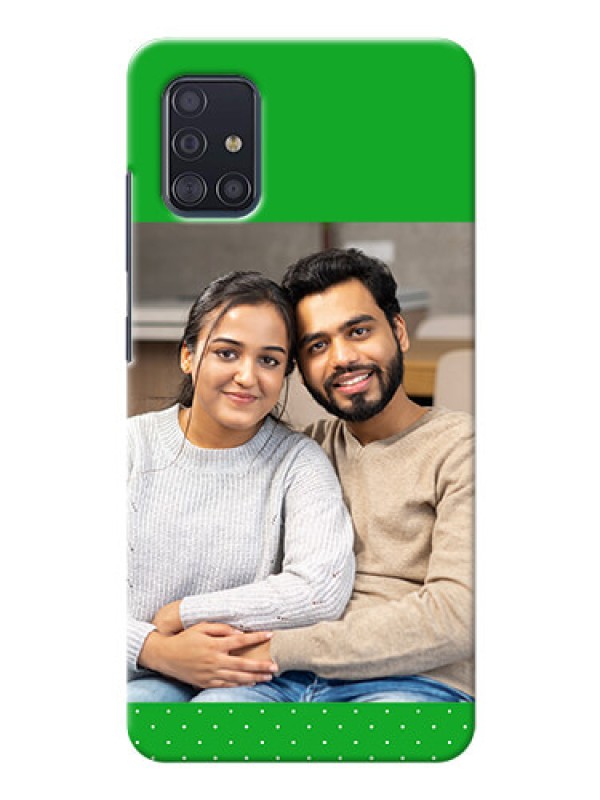 Custom Galaxy A51 Personalised mobile covers: Green Pattern Design