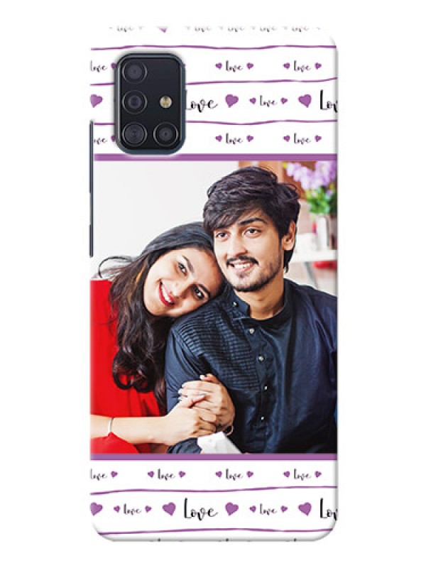 Custom Galaxy A51 Mobile Back Covers: Couples Heart Design