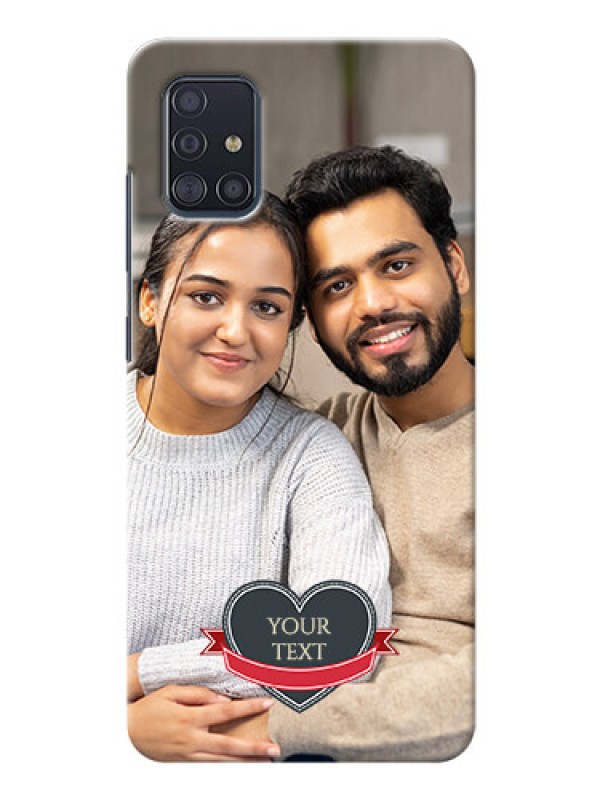 Custom Galaxy A51 mobile back covers online: Just Married Couple Design