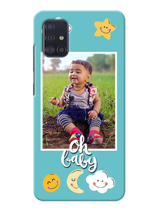 Custom Galaxy A51 Personalised Phone Cases: Smiley Kids Stars Design